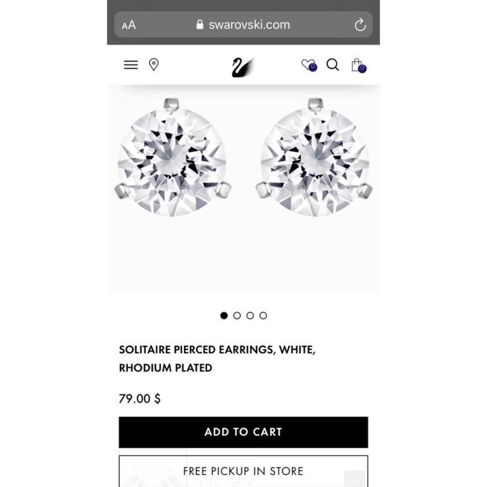 Swarovski stud solitaire earrings